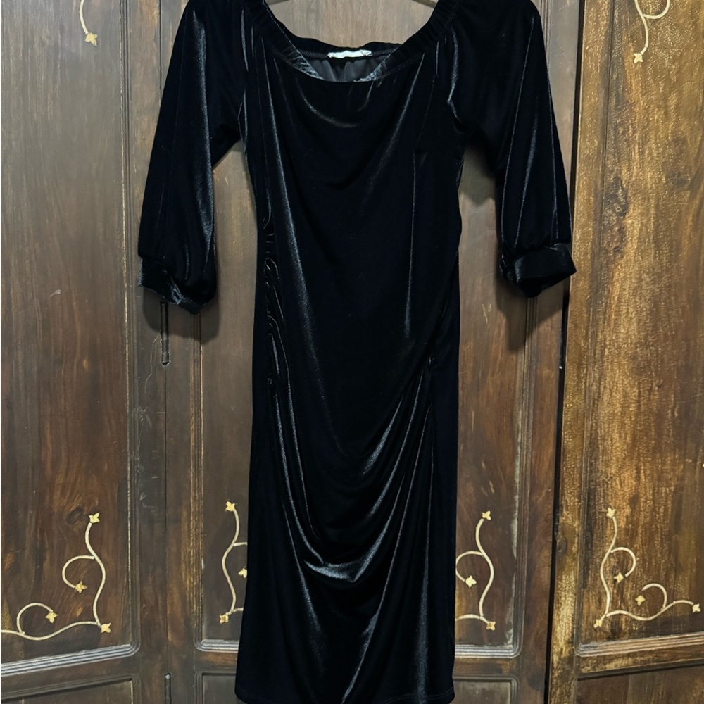 Elegant Black Velvet MATERNITY Dress
